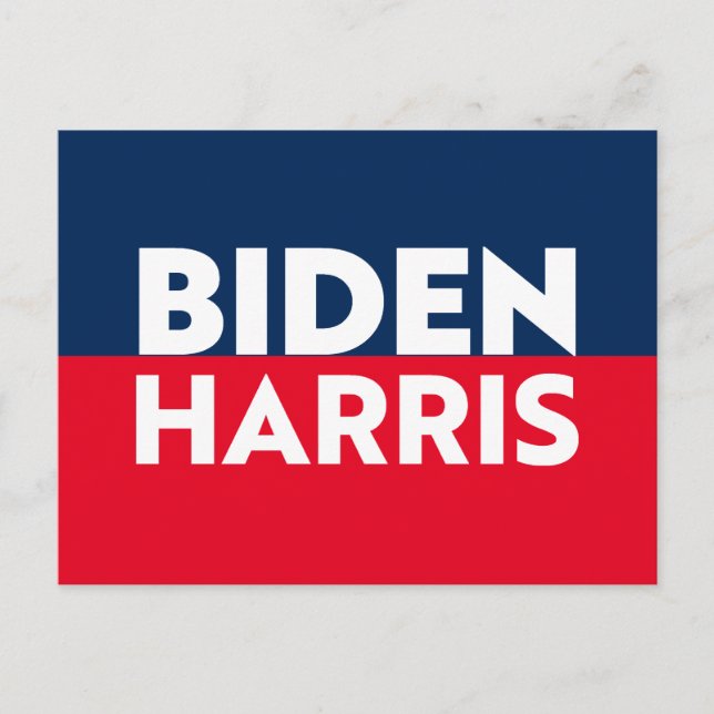 Carte Postale "Biden Harris" bleu rouge blanc (Devant)