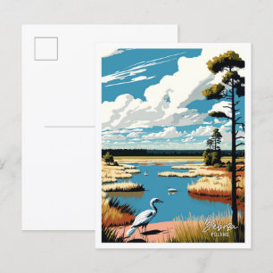 Carte Postale Biebrza Pologne Illustration de voyage artisanale