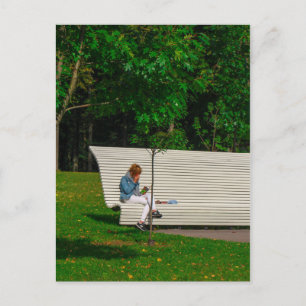 Carte Postale Biélorussie Б л а р у с du de Minsk Parc Bench