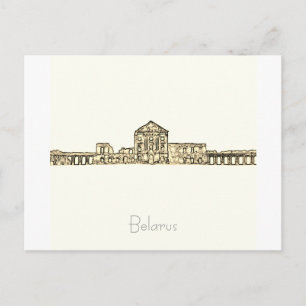 Carte Postale Biélorussie Bélarus Palais de Ruzhany Château Car