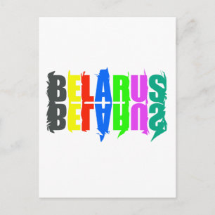 Carte Postale Biélorussie Colorful Happy Lettres