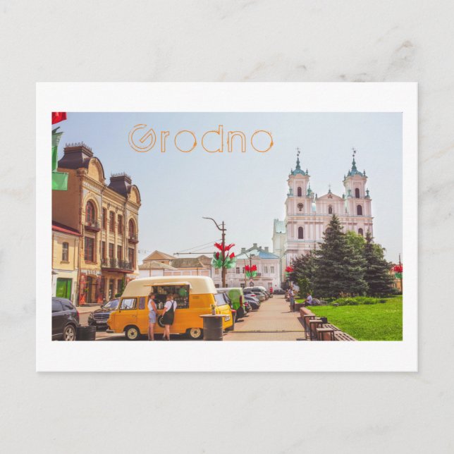 Carte Postale Biélorussie Grodno Old City Architecture Personnes (Devant)