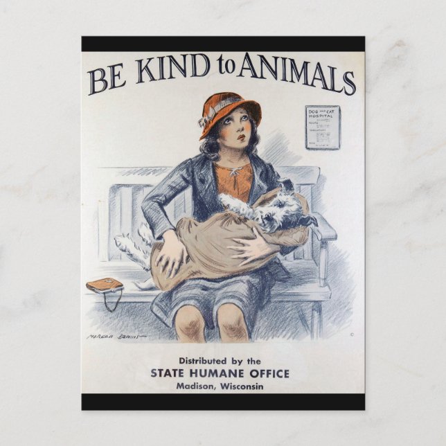 Carte Postale Bien-être animal vintage (Devant)