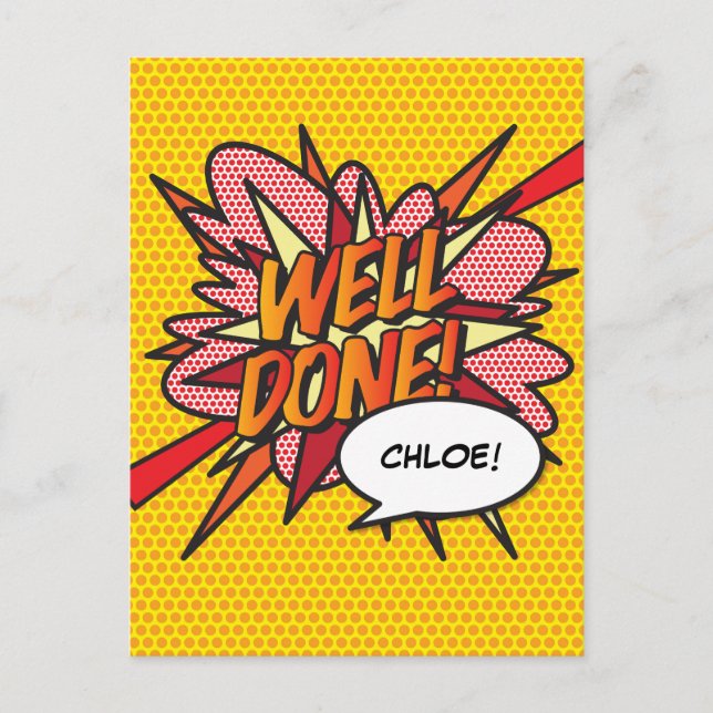 Carte Postale BIEN FAIT Fun Retro Bande Dessinée Pop Art (Devant)