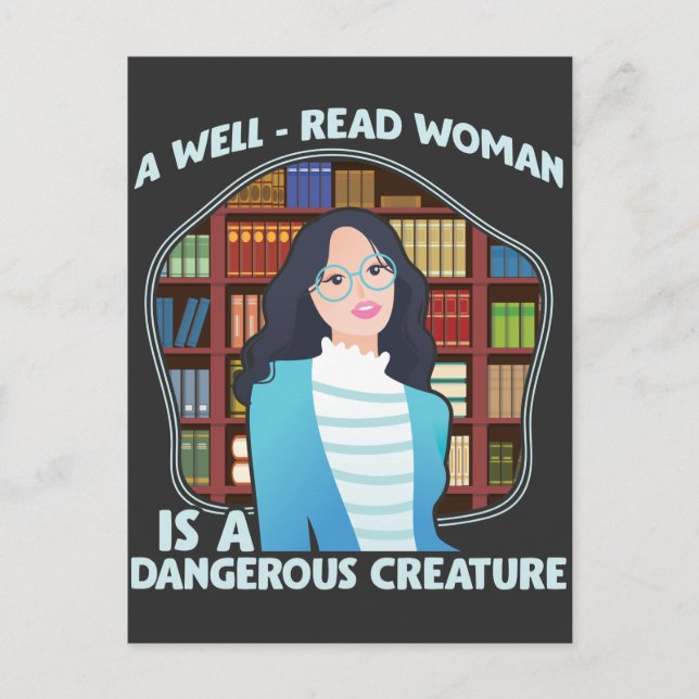 Carte Postale Bien Lire Femme Dangereux Livre de Créature Lover  (Devant)