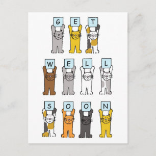 Carte Postale Bien Se Bien Bientôt Cute Cartoon Chats