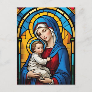 Carte Postale Bienheureuse Mère Marie et Bébé Jésus - Vierge Mar