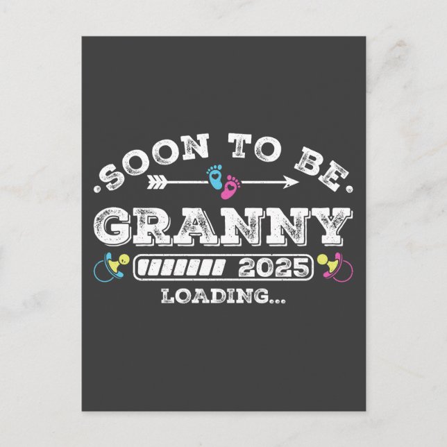 Carte Postale Bientôt Mamie 2025 Chargement (Devant)