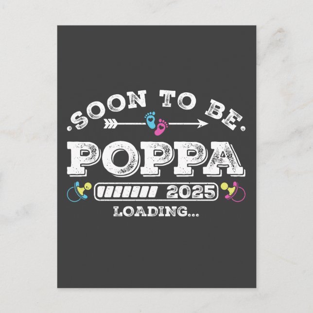 Carte Postale Bientôt Papa 2025 Chargement (Devant)