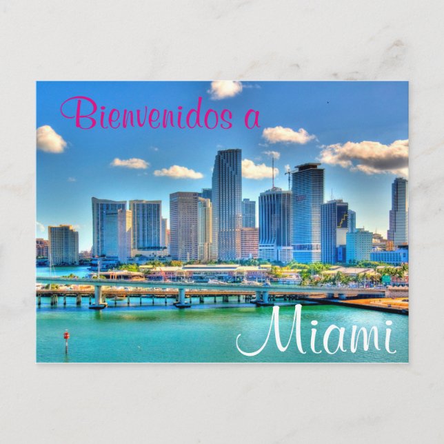 Carte Postale Bienvenidos a Miami Postcard (Devant)
