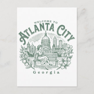 Carte Postale Bienvenue à Atlanta City Géorgie