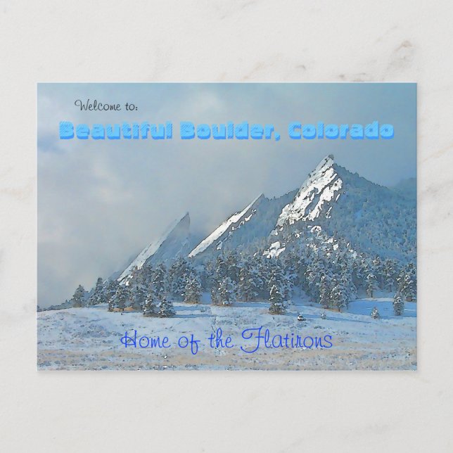 Carte Postale Bienvenue à Beautiful Boulder, Colorado (Devant)
