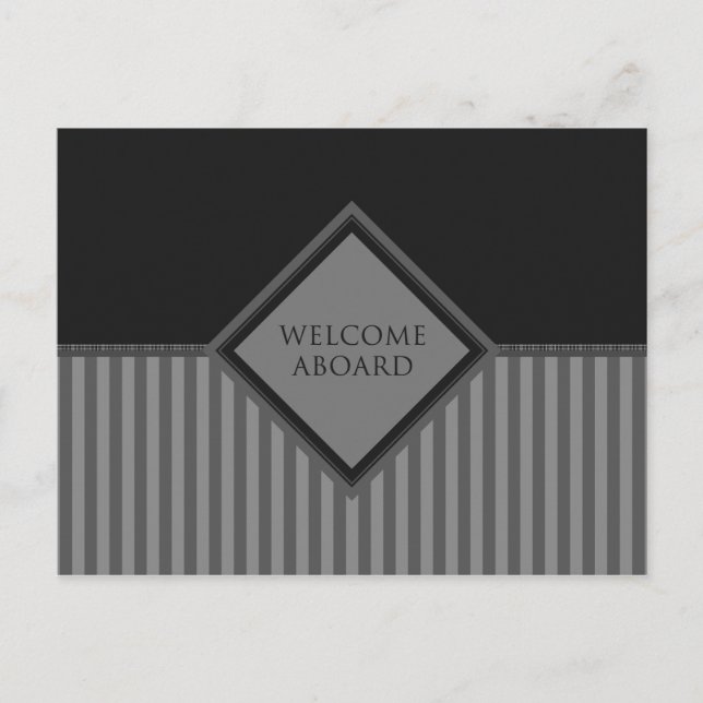 Carte Postale bienvenue à bord (diamantStriped) (Devant)