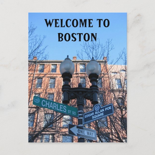 Carte Postale Bienvenue À Boston (Devant)