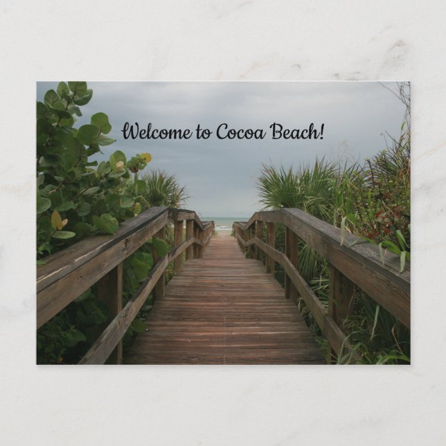 Carte Postale Bienvenue à Cocoa Beach, Floride! (Devant)