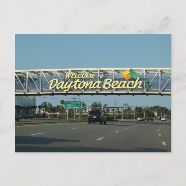 Carte Postale Bienvenue à Daytona Beach Floride (Devant)
