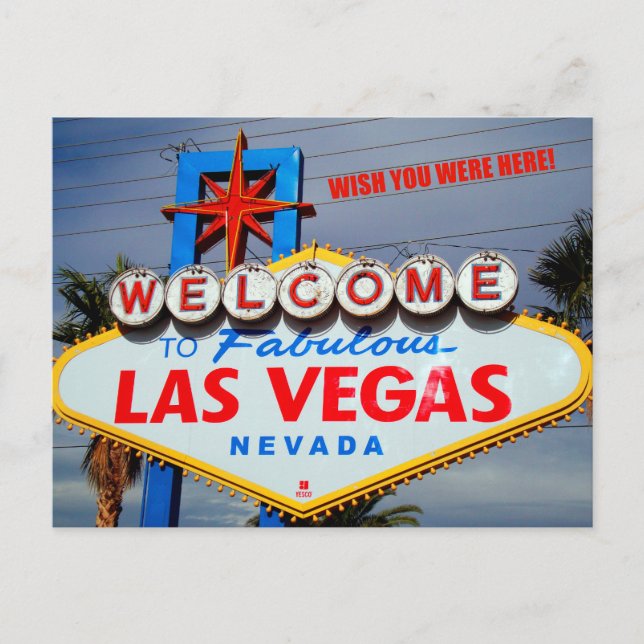 Carte Postale Bienvenue à Fabulous Las Vegas Nevada (Devant)