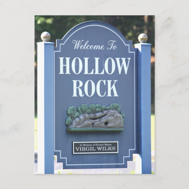 Carte Postale Bienvenue à Hollow Rock, signe Tennessee (Devant)