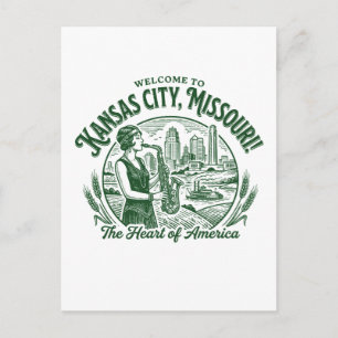 Carte Postale Bienvenue à Kansas City Missouri Le cœur de l'Amér