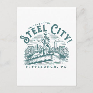 Carte Postale Bienvenue à la ville d'acier Pittsburgh City PA