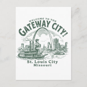 Carte Postale Bienvenue à la ville de Gateway City St. Louis Mis