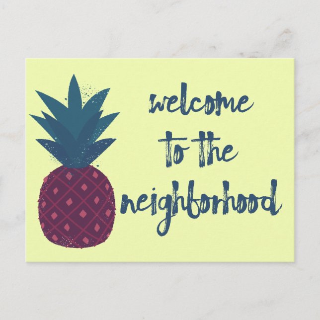 Carte Postale Bienvenue À L'Ananas Jaune Voisin (Devant)