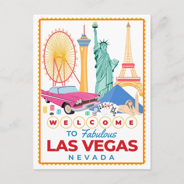 Carte Postale Bienvenue à Las Vegas City (Devant)