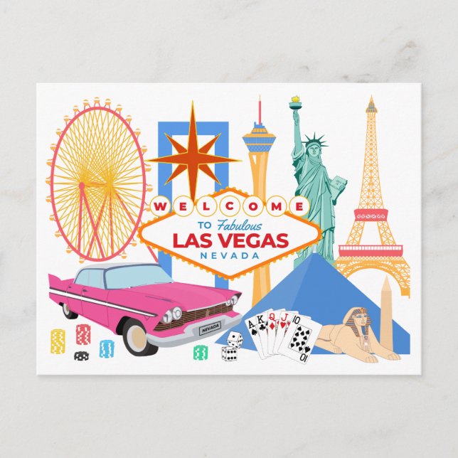 Carte Postale Bienvenue à Las Vegas touristique voyage (Devant)