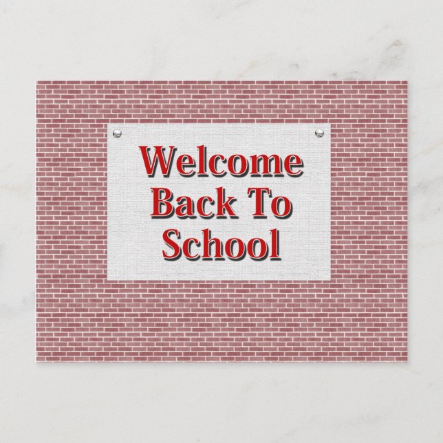 Carte Postale Bienvenue À L'École (Devant)