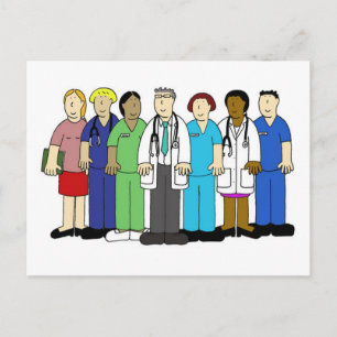 Carte Postale Bienvenue à l'équipe Médicale, Cartoon.