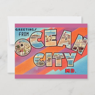 Carte Postale Bienvenue à Ocean City MD vintage