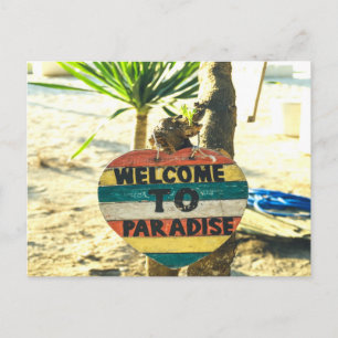 Carte Postale Bienvenue à paradise Beach Ocean