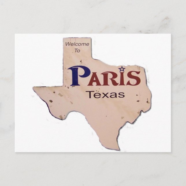 Carte Postale Bienvenue à Paris, Texas (Devant)