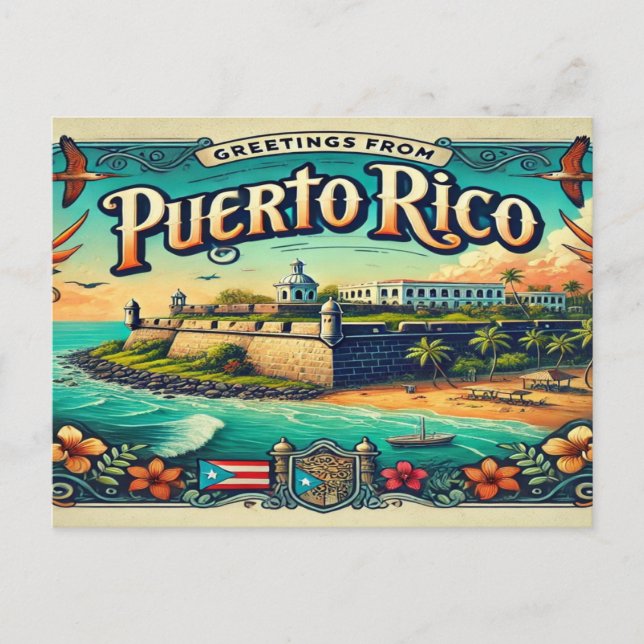 Carte Postale Bienvenue à Porto Rico (Devant)