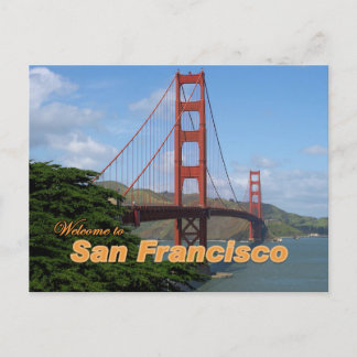 Carte Postale Bienvenue à San Francisco - Golden Gate Bridge