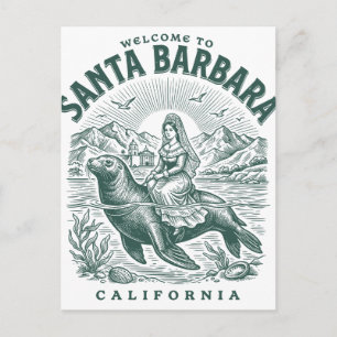 Carte Postale Bienvenue à Santa Barbara sur la côte californienn