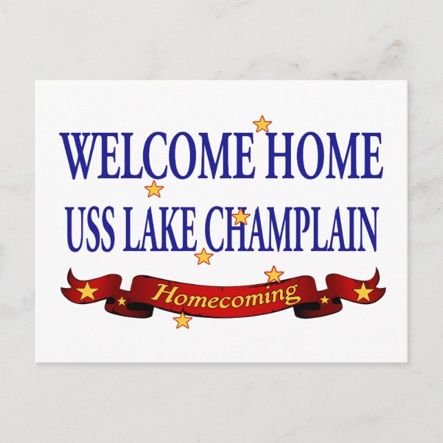 Carte Postale Bienvenue Accueil Lac Champlain (Devant)