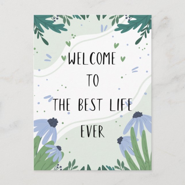 Carte Postale Bienvenue au baptême de la meilleure vie jamais vé (Devant)