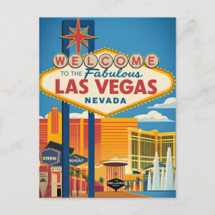 Carte Postale Bienvenue au fabuleux Las Vegas Nevada
