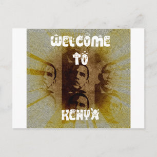 Carte Postale Bienvenue au Kenya avec Obama Collage