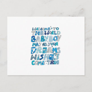 Carte Postale Bienvenue Au Monde Baby Boy