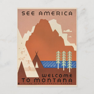 Carte Postale Bienvenue au Montana