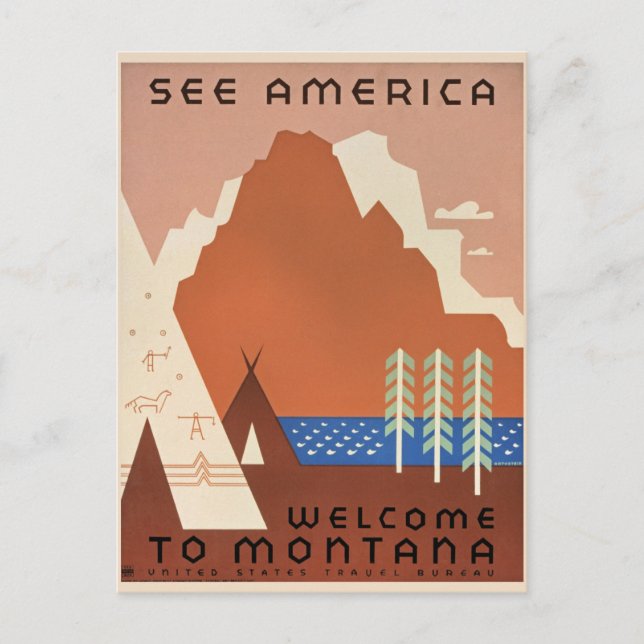 Carte Postale Bienvenue au Montana (Devant)