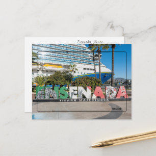 Carte Postale Bienvenue au panneau Ensenada au Mexique   Coloré 