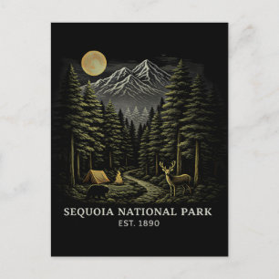 Carte Postale Bienvenue au parc national de Sequoia USA 