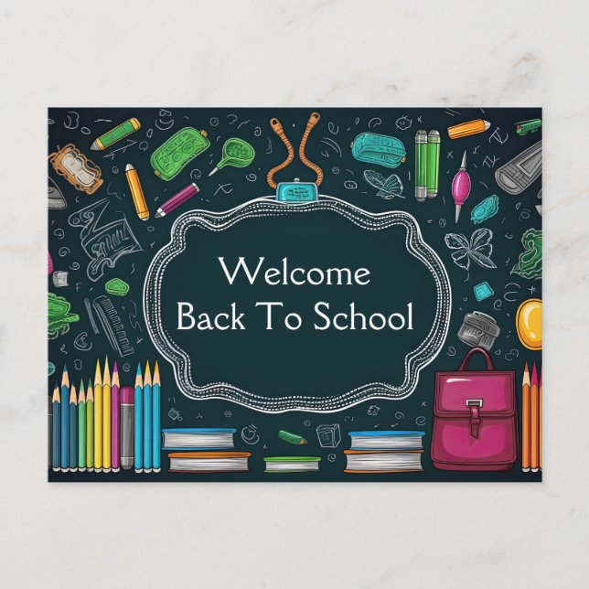 Carte Postale Bienvenue au retour à l'école (Devant)