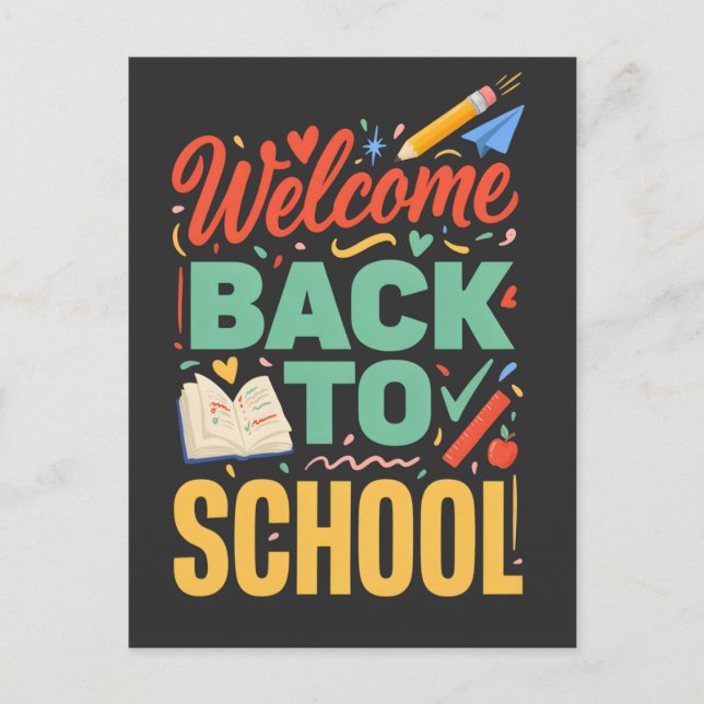 Carte Postale Bienvenue au retour à l'école | Équipe d'enseignan (Devant)