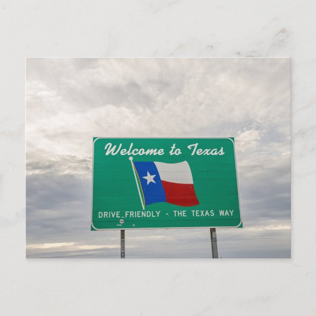 Carte Postale Bienvenue au Texas Sign - The Lone Star State (Devant)