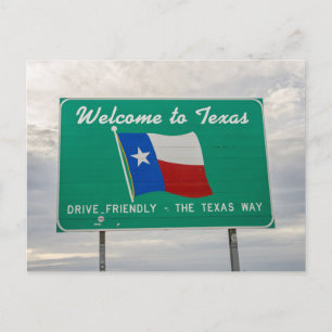 Carte Postale Bienvenue au Texas Sign - The Lone Star State