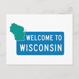 Carte Postale Bienvenue au Wisconsin - États-Unis